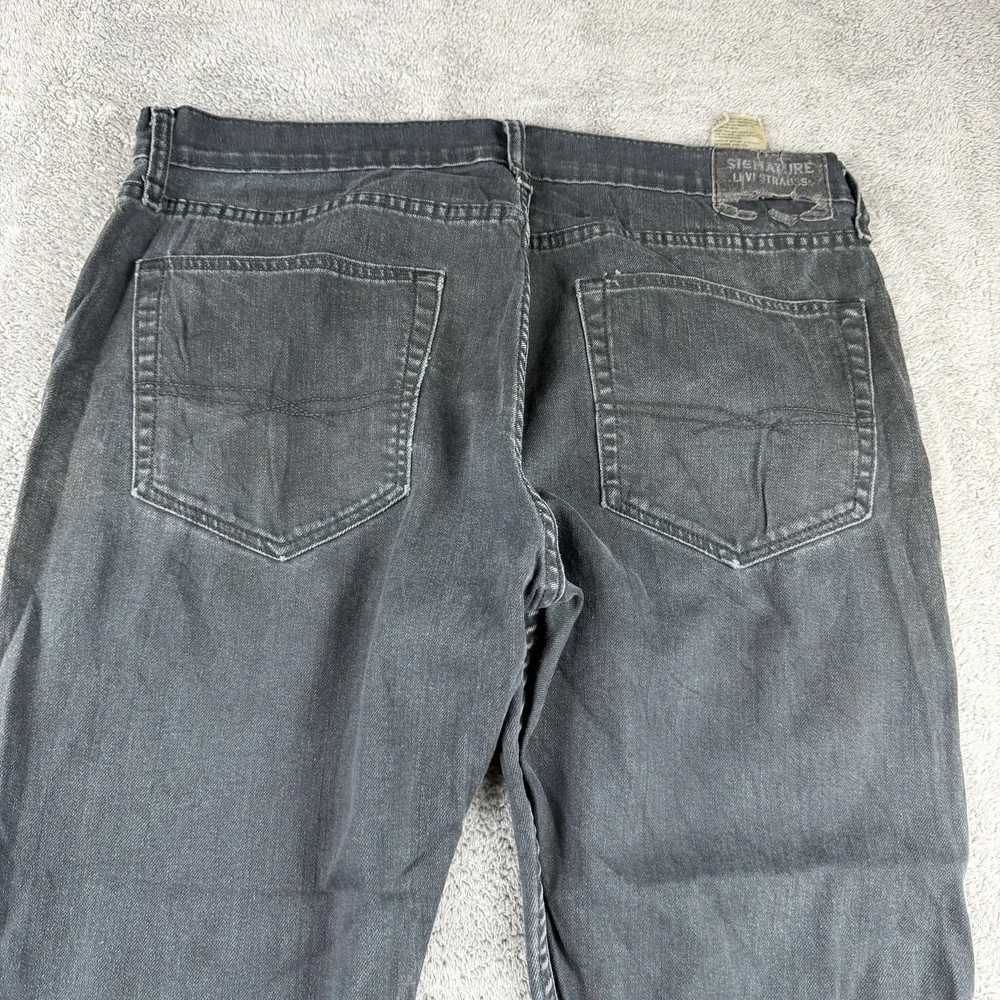 Signature‎ Levis S37 Slim Jeans Mens 36x32 Faded Black Denim Mid Rise